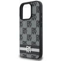 Etui DKNY Checkered Pattern & Printed Stripes na iPhone 16 Pro Max - czarne