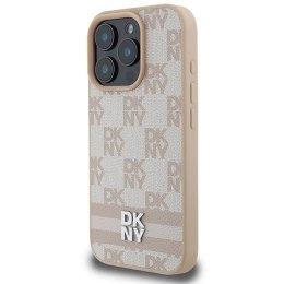 Etui DKNY Checkered Pattern & Printed Stripes na iPhone 16 Pro Max - różowe