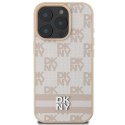 Etui DKNY Checkered Pattern & Printed Stripes na iPhone 16 Pro Max - różowe