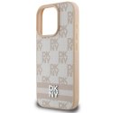 Etui DKNY Checkered Pattern & Printed Stripes na iPhone 16 Pro Max - różowe