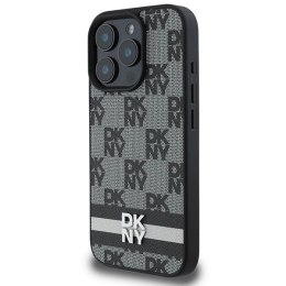 Etui DKNY Checkered Pattern & Printed Stripes na iPhone 16 Pro - czarne