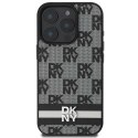 Etui DKNY Checkered Pattern & Printed Stripes na iPhone 16 Pro - czarne