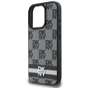 Etui DKNY Checkered Pattern & Printed Stripes na iPhone 16 Pro - czarne