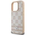 Etui DKNY Checkered Pattern & Printed Stripes na iPhone 16 Pro - różowe