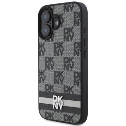 Etui DKNY Checkered Pattern & Printed Stripes na iPhone 16 - czarne