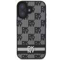 Etui DKNY Checkered Pattern & Printed Stripes na iPhone 16 - czarne