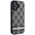 Etui DKNY Checkered Pattern & Printed Stripes na iPhone 16 - czarne