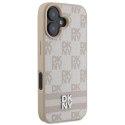 Etui DKNY Checkered Pattern & Printed Stripes na iPhone 16 - różowe