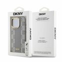 Etui DKNY Leather Checkered Mono Pattern MagSafe na iPhone 15 Pro Max - beżowe