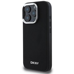 Etui DKNY Plain Silver Logo MagSafe na iPhone 16 Pro Max - czarne