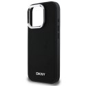 Etui DKNY Plain Silver Logo MagSafe na iPhone 16 Pro Max - czarne