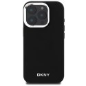 Etui DKNY Plain Silver Logo MagSafe na iPhone 16 Pro - czarne