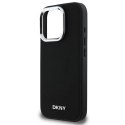 Etui DKNY Plain Silver Logo MagSafe na iPhone 16 Pro - czarne