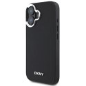 Etui DKNY Plain Silver Logo MagSafe na iPhone 16 - czarne