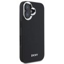 Etui DKNY Plain Silver Logo MagSafe na iPhone 16 - czarne