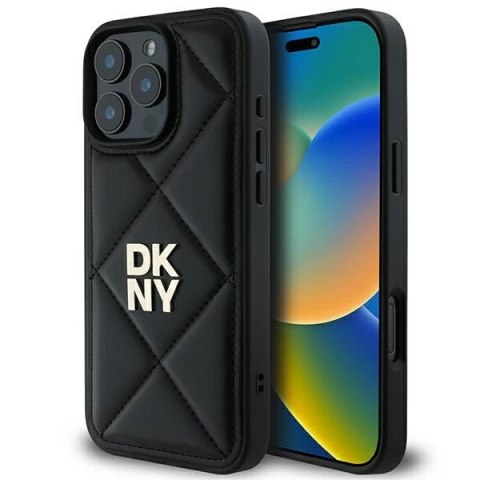 Etui DKNY Quilted Stack Logo na iPhone 16 Pro Max - czarne