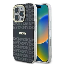 Etui DKNY Repeat Texture Pattern With Stripe na iPhone 16 Pro Max - czarne