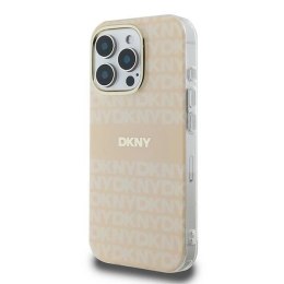 Etui DKNY Repeat Texture Pattern With Stripe na iPhone 16 Pro Max - różowe