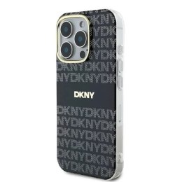 Etui DKNY Repeat Texture Pattern With Stripe na iPhone 16 Pro - czarne