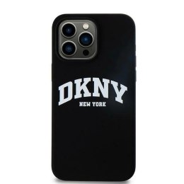 Etui DKNY Silicone White Printed Logo MagSafe na iPhone 16 Pro Max - czarne