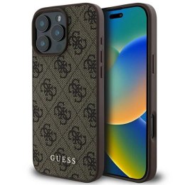 Etui Guess 4G Classic na iPhone 16 Pro Max - brązowe