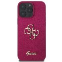 Etui Guess Glitter Script Big 4G na iPhone 16 Pro - fioletowe