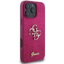 Etui Guess Glitter Script Big 4G na iPhone 16 Pro - fioletowe