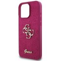 Etui Guess Glitter Script Big 4G na iPhone 16 Pro - fioletowe