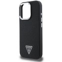 Etui Guess Grained Triangle MagSafe na iPhone 16 Pro - czarne