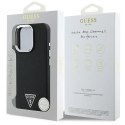 Etui Guess Grained Triangle MagSafe na iPhone 16 Pro - czarne