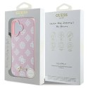 Etui Guess Peony Script Logo MagSafe na iPhone 16 Plus - różowe