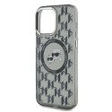 Etui Karl Lagerfeld IML Monogram Karl & Choupette Head MagSafe na iPhone 15 Pro Max - czarne