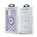 Etui Karl Lagerfeld IML Monogram Karl & Choupette Head MagSafe na iPhone 15 Pro Max - fioletowe