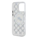 Etui Karl Lagerfeld IML Monogram Karl & Choupette Head MagSafe na iPhone 15 Pro - przezroczyste