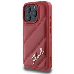 Etui Karl Lagerfeld Quilted Signature na iPhone 16 Pro - czerwone