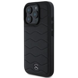 Etui Mercedes MB Waves Leather na iPhone 16 Pro - czarne