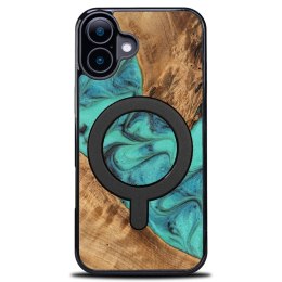 Etui Bewood Unique do iPhone 16 - Turquoise z MagSafe