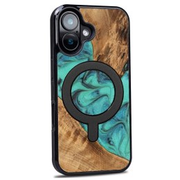 Etui Bewood Unique do iPhone 16 - Turquoise z MagSafe