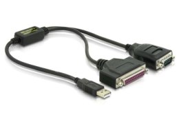 Delock Adapter USB-AM SERIAL 9PIN DB9 (COM)(M)+LPT 25PIN DB25(F) na kablu