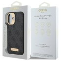 Etui Guess 4G Logo Plate MagSafe na iPhone 16 Plus - czarne