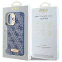 Etui Guess 4G Logo Plate MagSafe na iPhone 16 Plus - niebieskie