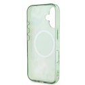 Etui Guess IML Flower & Tonal Circle MagSafe na iPhone 16 - zielone