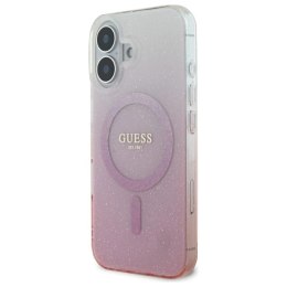 Etui Guess IML Glitter Gradient MagSafe na iPhone 16 - różowe