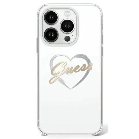 Etui Guess IML Heart na iPhone 16 Pro Max - przezroczyste