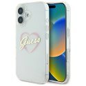 Etui Guess IML Heart na iPhone 16 plus - przezroczyste