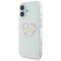 Etui Guess IML Heart na iPhone 16 plus - przezroczyste