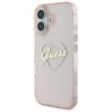 Etui Guess IML Heart na iPhone 16 - różowe