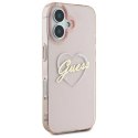 Etui Guess IML Heart na iPhone 16 - różowe