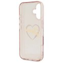 Etui Guess IML Heart na iPhone 16 - różowe