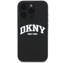 Etui DKNY Silicone White Printed Logo MagSafe na iPhone 16 Pro - czarne